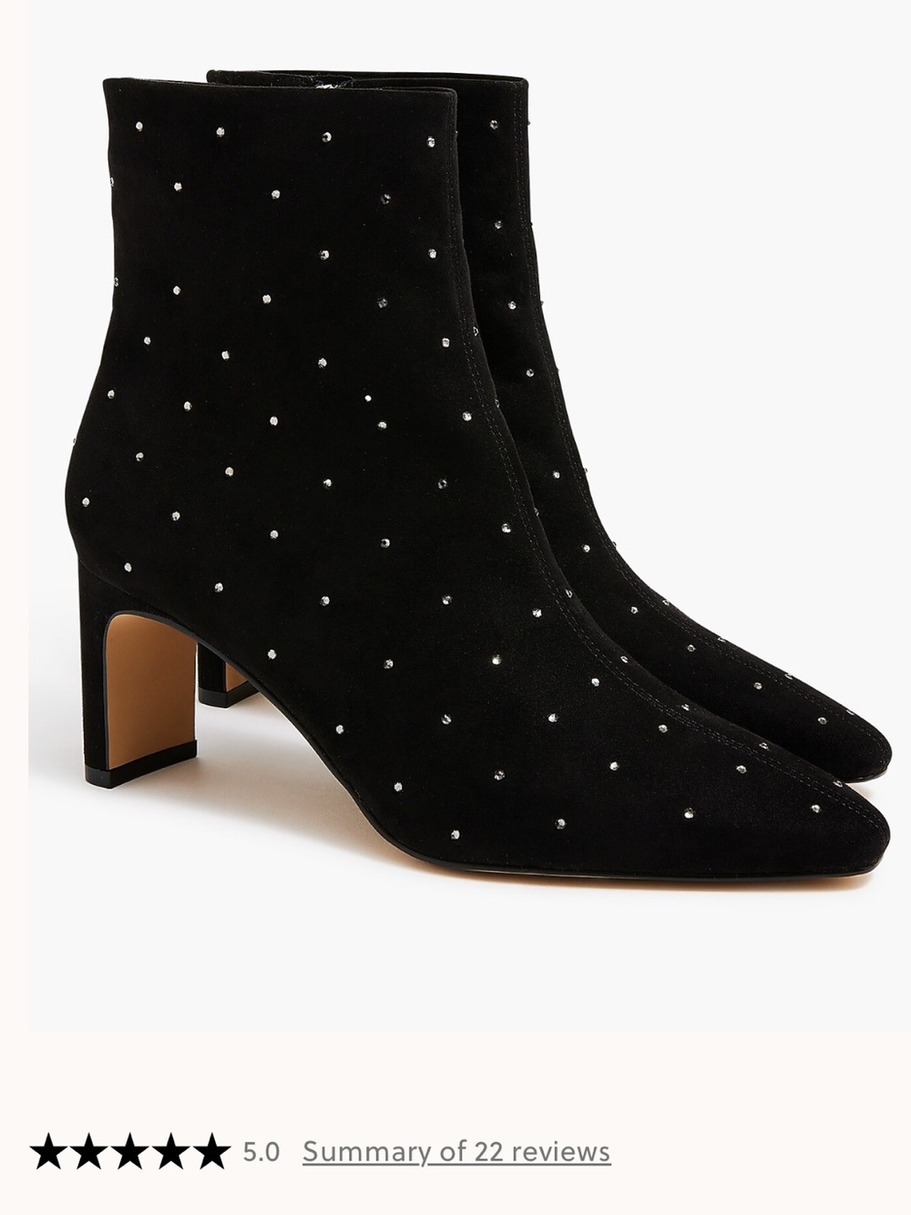 J. Crew Black Studded Vegan Suede Ankle Booties